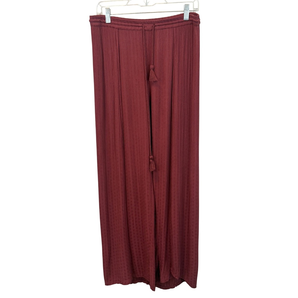 ROXY Rust Flowy Wide Leg Wrap Culotte‎ Boho Beach Drawstring Pants Size Small